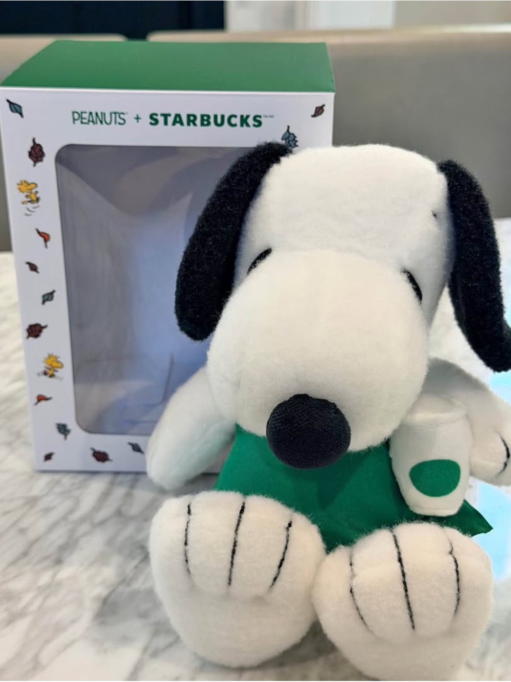 Starbucks Snoopy Plush Dog in Green and White